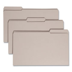 Smead™ Reinforced Top Tab Colored File Folders, 1/3-Cut Tabs: Assorted, Legal Size, 0.75" Expansion, Gray, 100/Box