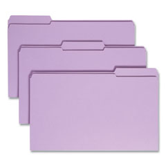 Smead™ Reinforced Top Tab Colored File Folders, 1/3-Cut Tabs: Assorted, Legal Size, 0.75" Expansion, Lavender, 100/Box