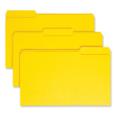 Smead™ Colored File Folders, 1/3-Cut Tabs: Assorted, Legal Size, 0.75" Expansion, Yellow, 100/Box