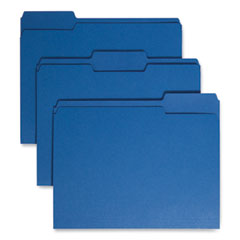 Smead™ Colored File Folders, 1/3-Cut Tabs: Assorted, Letter Size, 0.75" Expansion, Navy Blue, 100/Box