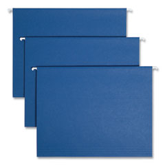Colored Hanging File Folders with 1/5 Cut Tabs, Letter Size, 1/5-Cut Tabs, Navy, 25/Box