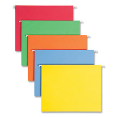 Smead™ Colored Hanging File Folders with 1/5 Cut Tabs, Letter Size, 1/5-Cut Tabs, Assorted Bright Colors, 25/Box
