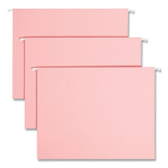 Smead™ Colored Hanging File Folders with 1/5 Cut Tabs, Letter Size, 1/5-Cut Tabs, Pink, 25/Box