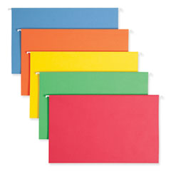 Smead™ Colored Hanging File Folders with 1/5 Cut Tabs, Legal Size, 1/5-Cut Tabs, Assorted Colors, 25/Box
