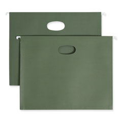 Hanging Pockets with Full-Height Gusset, 1 Section, 3.5" Capacity, Letter Size, Standard Green, 10/Box