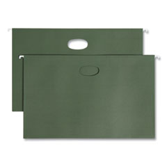 Hanging Pockets with Full-Height Gusset, 1 Section, 3.5" Capacity, Legal Size, Standard Green, 10/Box