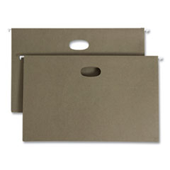 Smead™ 100% Recycled Hanging Pockets with Full-Height Gusset, 1 Section, 3.5" Capacity, Legal Size, Standard Green, 10/Box