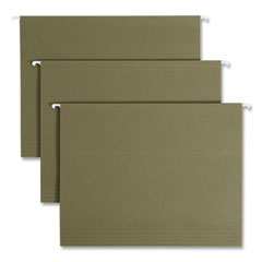 Smead™ 100% Recycled Hanging File Folders, Letter Size, 1/5-Cut Tabs, Standard Green, 25/Box