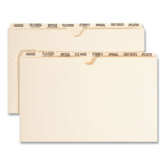 Smead™ Pressboard Mortgage Folder Dividers, Pre-Printed, 1 Fastener, Legal Size, Manila, 7 Dividers/Set, 12 Sets
