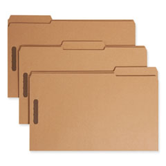 Top Tab Fastener Folders, 1/3-Cut Tabs: Assorted, 0.75" Expansion, 2 Fasteners, Legal Size, Kraft Exterior, 50/Box