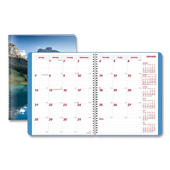 Brownline® Mountains 14-Month Planner, Mountains Photography, 11 x 8.5, Blue/Green Cover, 14-Month (Dec to Jan): 2023 to 2025