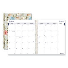 Blueline® Monthly 14-Month Planner, Spring Floral Watercolor Artwork, 11 x 8.5, Multicolor Cover, 14-Month (Dec to Jan): 2023 to 2025