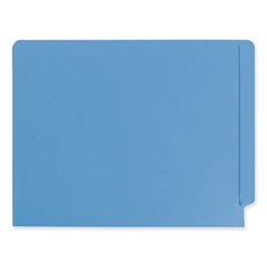 Shelf-Master Reinforced End Tab Colored Folders, Straight Tabs, Letter Size, 0.75" Expansion, Blue, 100/Box