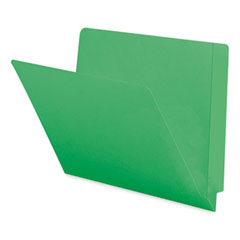 Smead™ Shelf-Master Reinforced End Tab Colored Folders, Straight Tabs, Letter Size, 0.75" Expansion, Green, 100/Box