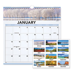 AT-A-GLANCE® Landscape Monthly Wall Calendar, Landscapes Photography, 12 x 12, White/Multicolor Sheets, 12-Month (Jan to Dec): 2024