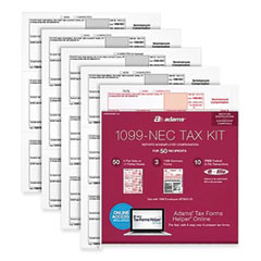Adams® 1099-NEC + 1096 Tax Form Kit with e-File, Inkjet/Laser, Fiscal Year: 2023, 5-Part, 8.5 x 3.67, 3 Forms/Sheet, 50 Forms Total