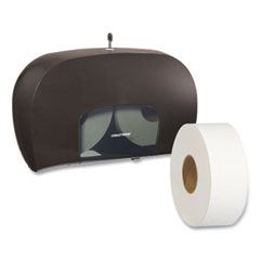 Coastwide Professional™ Twin Jumbo Roll Toilet Paper Dispenser, 20.13 x 6.06, Black