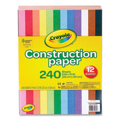 Crayola® Construction Paper, 9 x 12, Assorted Colors, 240 Sheets/Pack