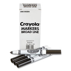 Crayola® Bulk Broad Line Marker, Broad Bullet Tip, Black, 12/Box