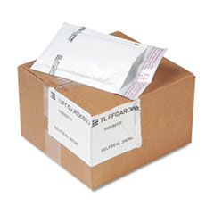 Sealed Air Jiffy TuffGard Self-Seal Cushioned Mailer, #000, Barrier Bubble Lining, Self-Adhesive Closure, 4 x 8, White, 25/Carton