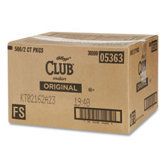 Kellogg's® Club Original Crackers, 0.25 oz Individually Wrapped, 2/Pack, 500 Packs/Carton