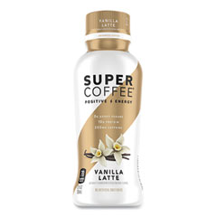 KITULife Super Coffee Ready-to-Drink Coffee, Vanilla Latte, 12 oz Bottle, 12/Carton