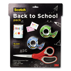 Scotch® Back To School Pack, Assorted Tapes Plus Scissors/Kit