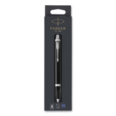Parker® IM Retractable Medium Tip Ballpoint Pen, 0.7 mm, Blue Ink, Black/Chrome Barrel
