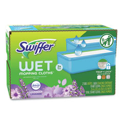 Swiffer® Sweeper TRAP + LOCK Wet Mop Cloth, 8 x 10, White, Lavender Scent, 38/Pack
