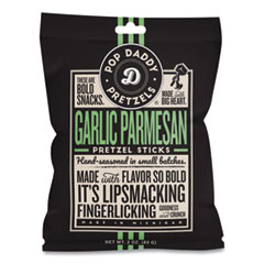 Pop Daddy Garlic Parmesan Pretzel Sticks, 3 oz Bag, 15/Carton