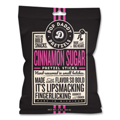 Pop Daddy Cinnamon Sugar Pretzel Sticks, 3 oz Bag, 15/Carton