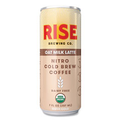 RISE Brewing Co.® Nitro Cold Brew Latte, Oat Milk, 7 oz Can, 12/Carton