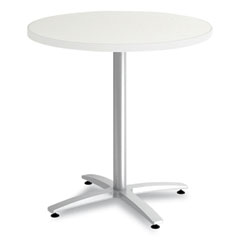 Union & Scale™ Workplace2.0 Laminate Round Table with X-Base, 30" Diameter, Silver Mesh