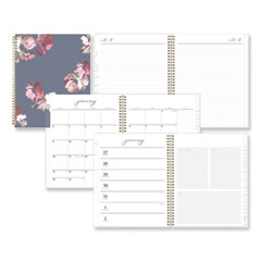 Blue Sky® Life Note-It Leah Weekly/Monthly Notes Planner, Floral Artwork, 11 x 8.5, Gray/Pink/White Cover, 12-Month (Jan to Dec): 2024