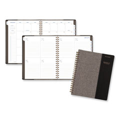 AT-A-GLANCE® Signature Collection Black/Gray Felt Weekly/Monthly Planner, 11.25 x 9.5, Black/Gray Cover, 13-Month (Jan to Jan): 2024-2025