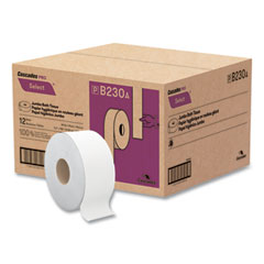 Cascades PRO Select Jumbo Bath Tissue, Septic Safe, 2-Ply, White, 3.3" x 750 ft, 12/Carton