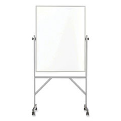 Reversible Magnetic Porcelain Whiteboard with Satin Aluminum Frame and Stand, 36 x 48, White Surface, Ships in 7-10 Bus Days