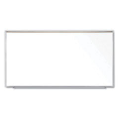 Magnetic Porcelain Whiteboard with Satin Aluminum Frame and Map Rail, 120.59 x 60.47, White Surface