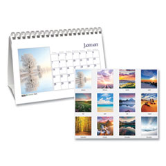 House of Doolittle™ Earthscapes Recycled Desk Tent Monthly Calendar, Scenic Photography, 8.5 x 4.5, White Sheets, 12-Month (Jan to Dec): 2024