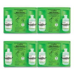 Honeywell Double Bottle Sterile Saline Eye Wash Wall Station, 16 oz Bottles, 2 Bottles/Station, 4 Stations/Carton