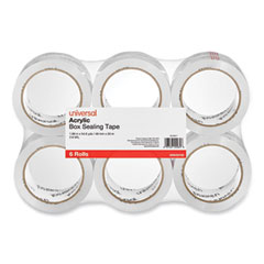Universal® Moving and Storage Packing Tape, 3" Core, 1.88" x 54.6 yd, Clear, 6/Pack