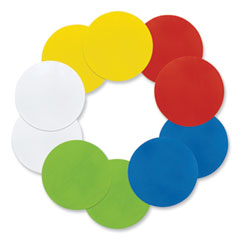 Pacon® Self Stick Dry Erase Circles, 10 x 10, Blue/Green/Red/White/Yellow Surfaces, 10/Pack
