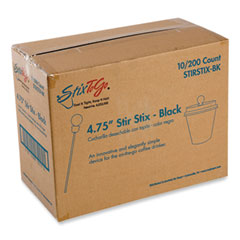 AmerCareRoyal® Beverage Plugs, 4.75", Black 2,000/Carton
