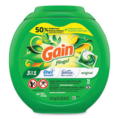 Gain® Flings Detergent Pods, Original, 76 Pods/Tub