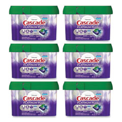 Cascade® Platinum Plus ActionPacs Dishwasher Detergent Pods, Fresh Scent, 20.7 oz Tub, 38/Tub, 6/Carton