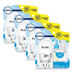 Febreze® PLUG Air Freshener Warmer Start Kit, 6.54 x 2.99 x 5.98, Clear/White, 4/Carton