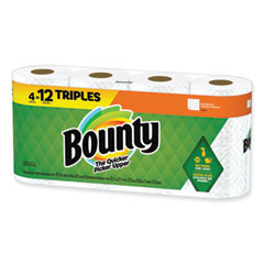 Bounty® Kitchen Roll Paper Towels, 2-Ply, White, 10.5 x 11, 87 Sheets/Roll, 4 Triple Rolls/Pack, 6 Packs/Carton