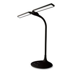 Wellness Series Pivot LED Desk Lamp with Dual Shades, 13.25" to 26" High, Black
