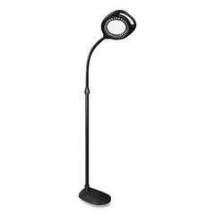 2-in-1 LED Magnifier Floor and Table Light, 39.5" High, Black