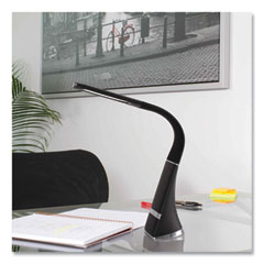 Wellness Series Recharge LED Desk Lamp, 10.75" to 18.75" High, Black